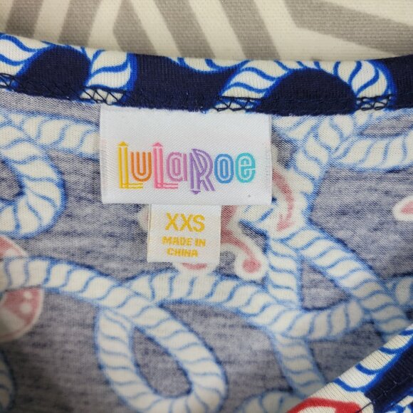 NEW Lularoe Carly NWT Dress Size XXS Short Sleeve Nautical Life Preserver Anchor - Picture 8 of 8
